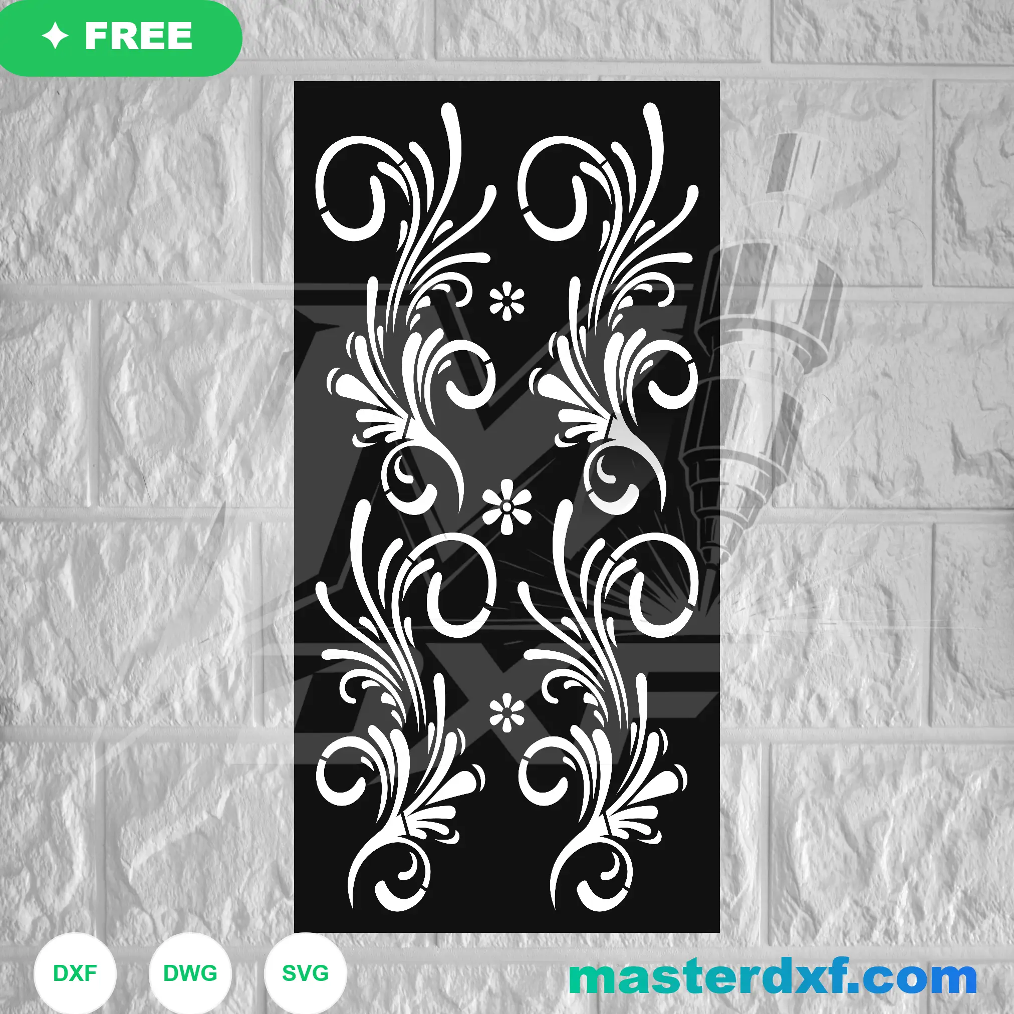 Beaded Vine Rose Bouquet and Peacock Tail Screen DXF File